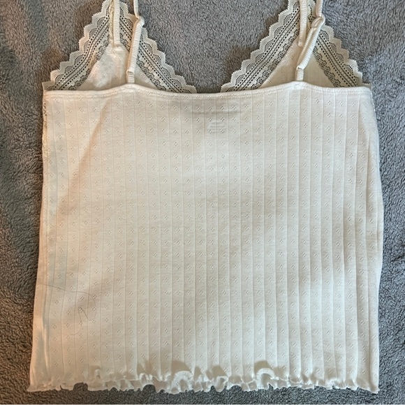 American Eagle Lace Trim Pointelle Cami in white - Picture 6 of 6